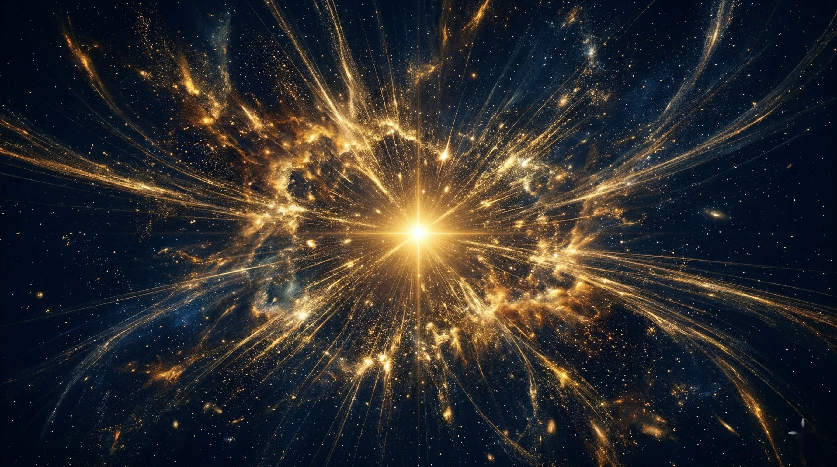 Une sphère avec un centre rayonnant, symbole de l'être se projetant dans toutes les directions.