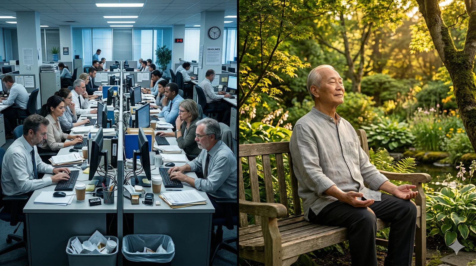 Contraste entre abondance et manque, plénitude et vide