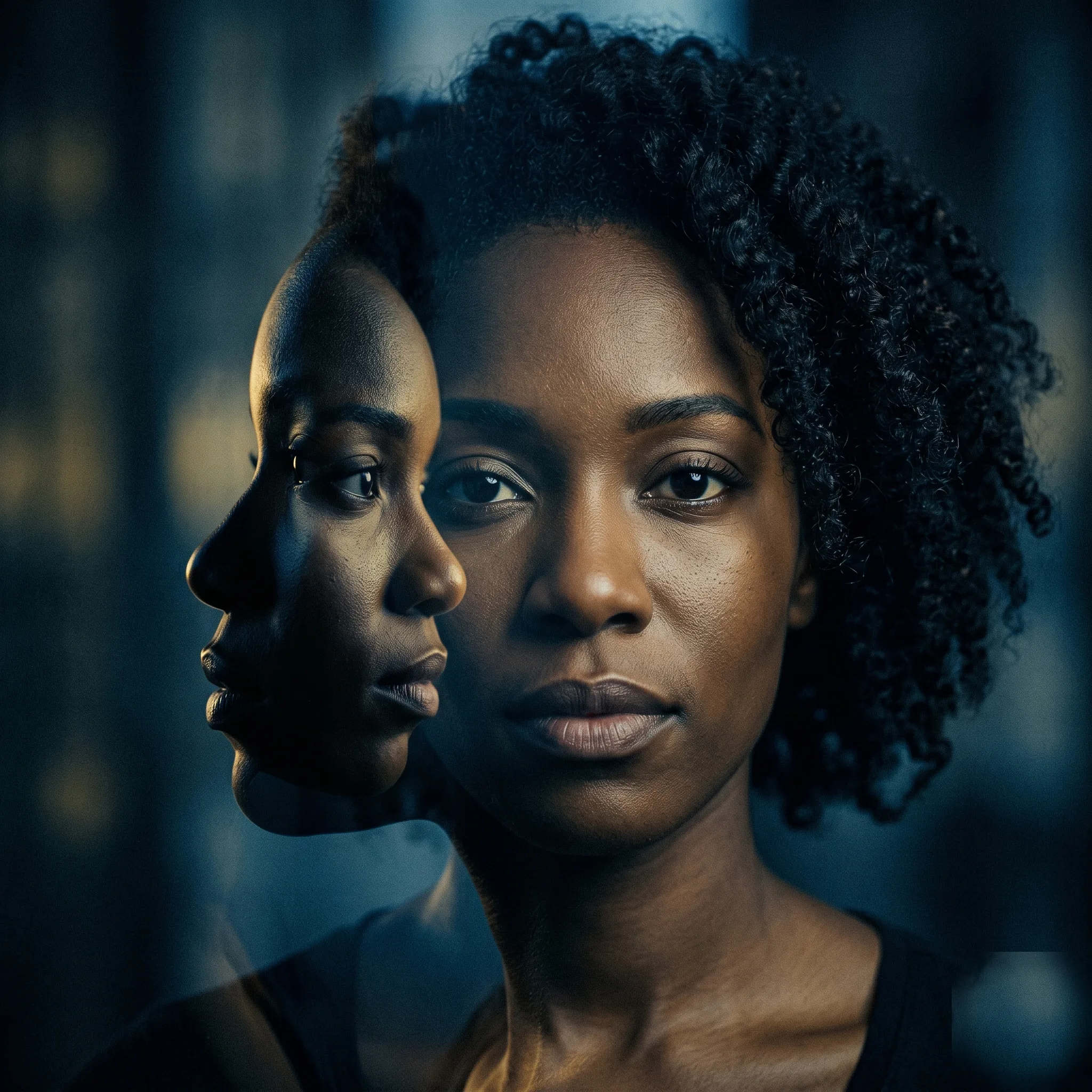 L'étranger est en moi — double exposition, deux visages imbriqués