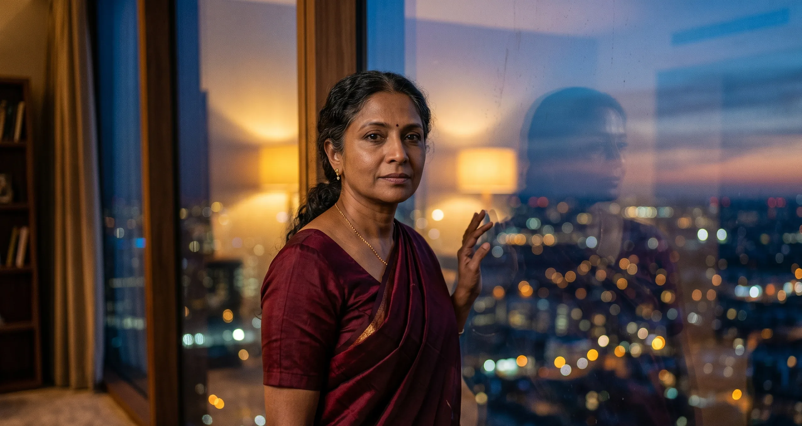 La frontière intérieur/extérieur — femme à la fenêtre, reflet dans la vitre